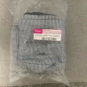 Thirty-One Striped Organizer with Pink Handle